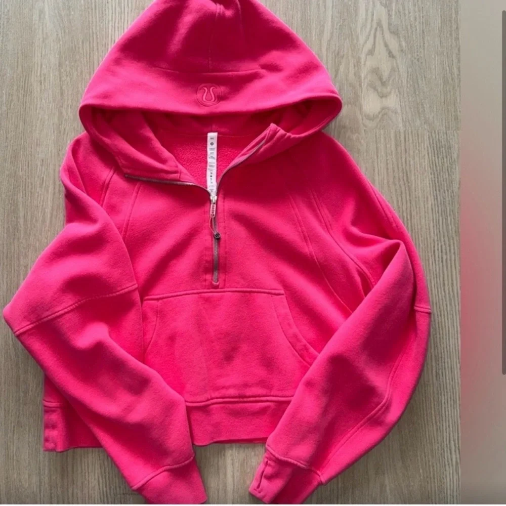 Lululemon Scuba Oversized Half-Zip Hoodie in Lip Gloss Pink Size M/L - Picture 2 of 6